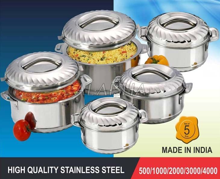 Super Flora 5 Pcs Stainless Steel Insulated Casserole Set