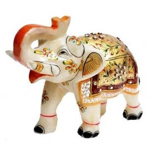 2'' Marble Meenakari Elephant