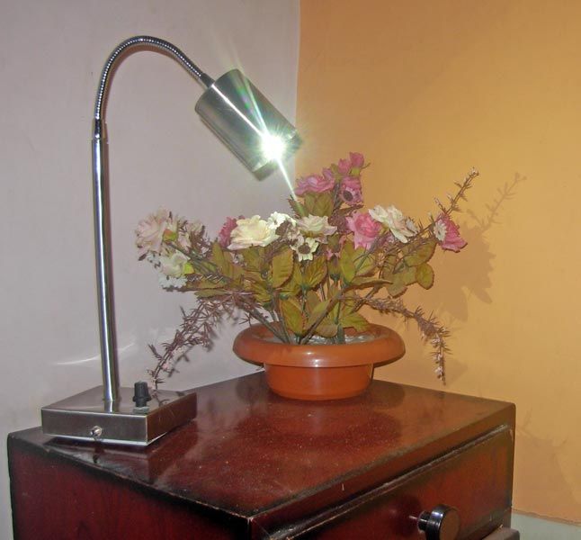 Cree Led Stainless Steel body Table Lamp with Rechargeable battery by Solar