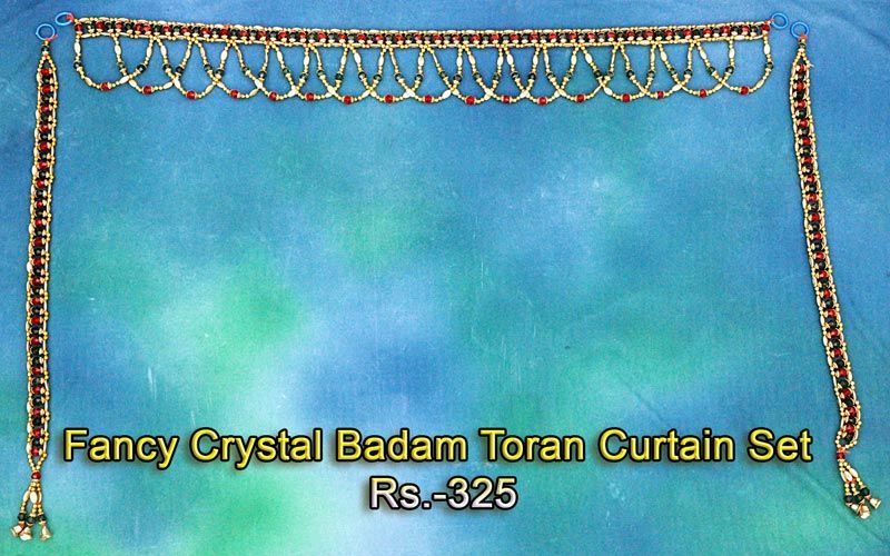 Fancy Crystal Badam Toran Curtain Set