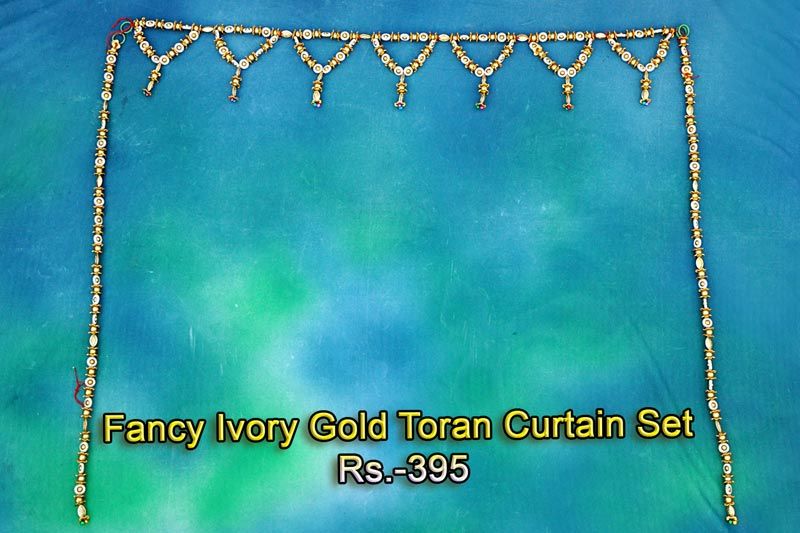 Fancy Ivory Gold Toran Curtain Set