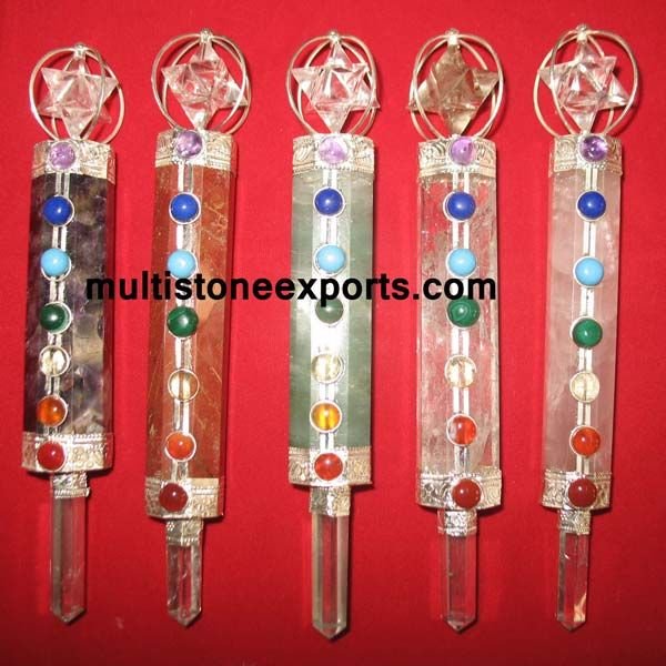 Seven Chakra Healing Sticks  With Merkaba Star