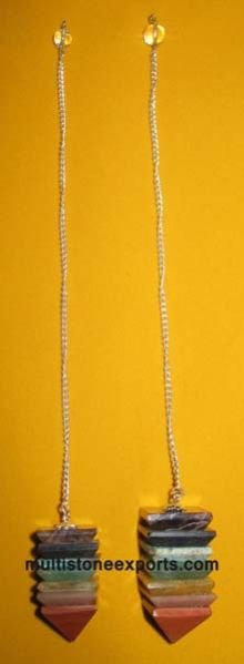 Seven Chakra Pyramid Gemstone Pendulums