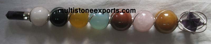 Seven Chakra Sphere Healing Wands With Merkaba Star