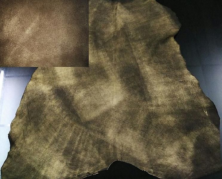 Antik Leder Oberseite - (Schwarz+Gelb)