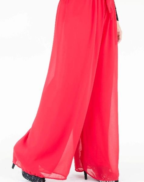 Red Chiffon Palazzo