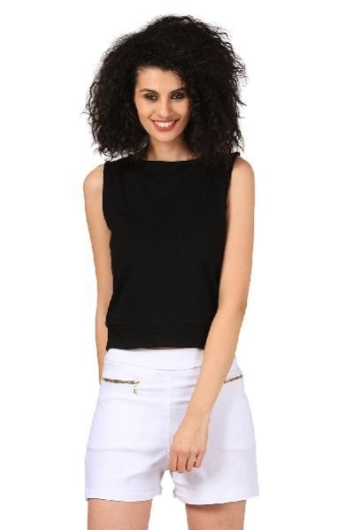 FashionExpo Back Button Crop Top