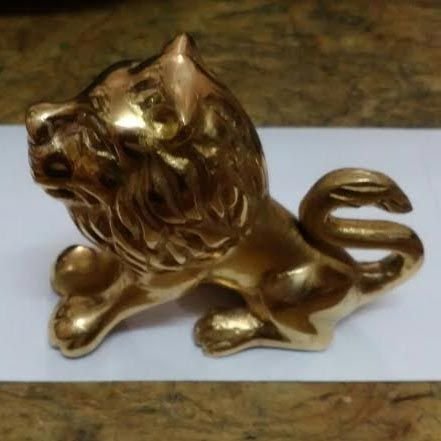 Brass Sitting Lion