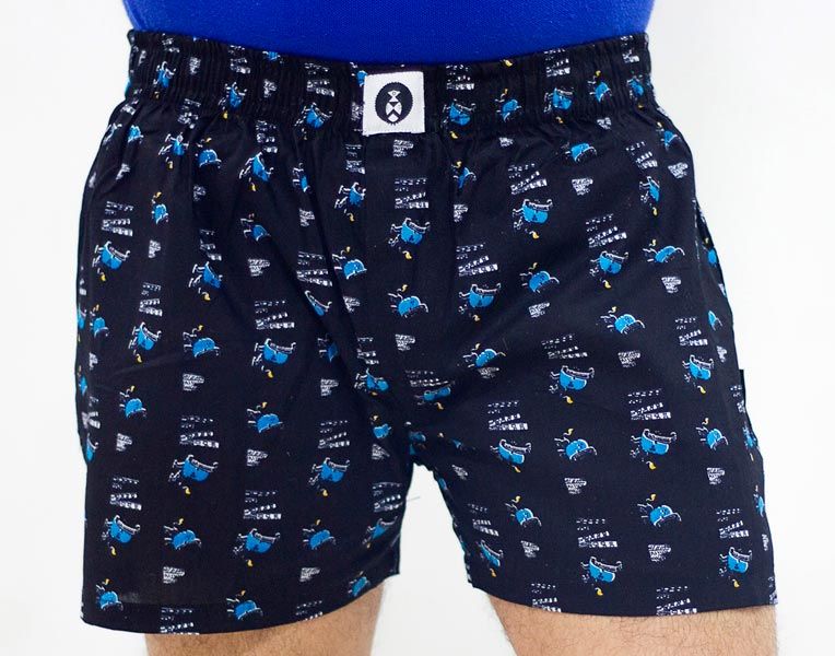 Mens Black Printed Boxer Shorts