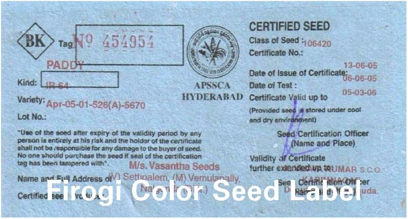Firogi Color Seed Label