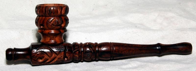 Wooden Red Chilam Pipe 6'' LHWRC6''