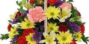 Fabulous Seasonal Blossoms Arrangement in a Basket