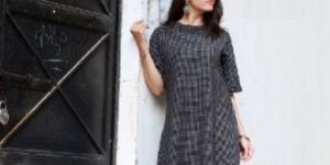 Black & White Ankle Length Gown