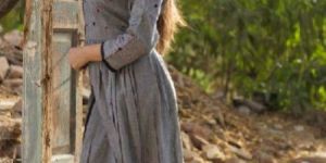 Grey Ankle Length Gown