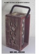 Wooden Antique Hurricane Lantern