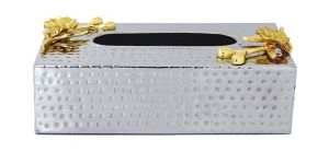Stainless Steel Hammered Tissue Box Cover