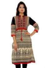 Coffee Embroidered Kurti