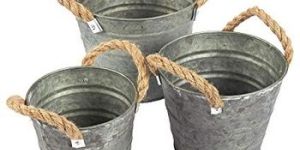 Vintage Galvanized Planter Buckets