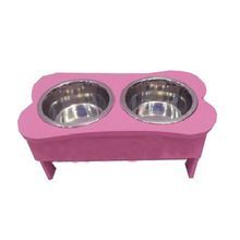 Wooded Double Pet Bowl Set