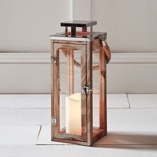 WOODEN LANTERN CANDLE HOLDER
