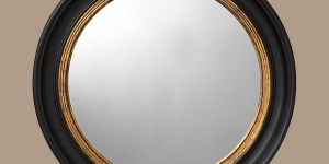 ROUND BLACK N GOLD DECORATIVE MIRROR