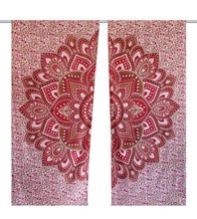 Peacock Lotus Curtains Cotton