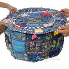 Round Ottoman Pouf Cover