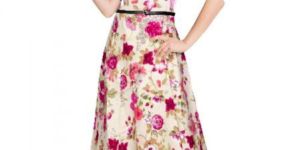 Wine And Pink Flower Gown