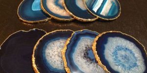 Plated Agate Slice Coaster