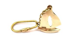 Nautical Brass Ship Keychain