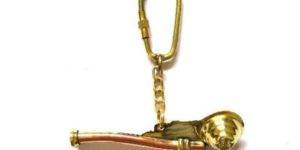 Nautical Brass Whistle Keychain