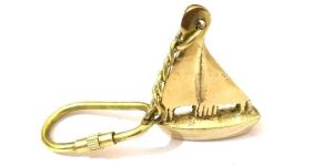 Nautical Solid Brass Ship Keychain