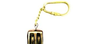 Solid Brass Ship Pulley Keychain