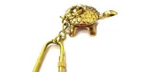 Solid Brass Tortoise Keychain
