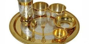 Silver Coated Brass Thali Set