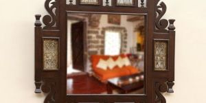 Teak Wood Maharaja Wall Mirror