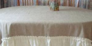 White Ruffles Dining Tablecloth