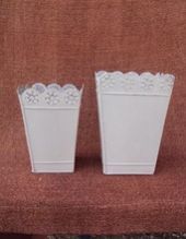 White Colored Planters
