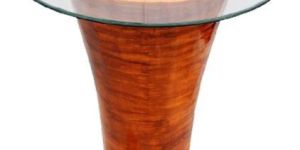 Wooden Color Buffet Table with Glass