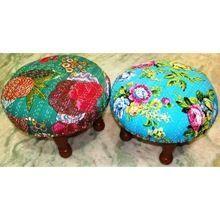Kantha Wooden Choki Ottomans