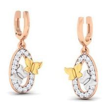 Studded Yellow Gold Earring