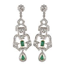 Victorian Gold silverDiamonds Studded Victorian Earring Mixed Metal