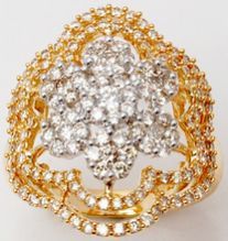 Two Tone Indian Style Diamond Heavy Ring