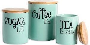 Wooden Lid Canister Set