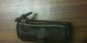 GOLF BALL BAG IN GENUINE LEATHER