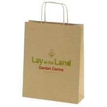 Tan Twisted Standup Paper Handle Bag
