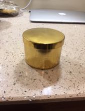 Gold Finish Metal Candle Container
