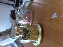 Gold Glass Dome Candle Holder