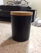 Matt Black Glass with Wooden Lid