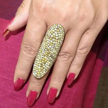 Sterling Silver Slice Diamond Full Finger Ring